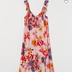H&M Floral Ruffle Trimmed Dress